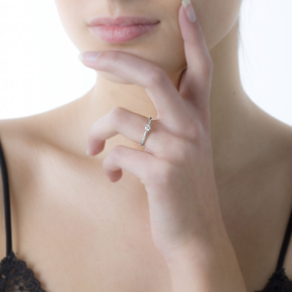 Bague Solitaire Ihsane Or Blanc Diamant - Bagues solitaires Femme | Histoire d’Or