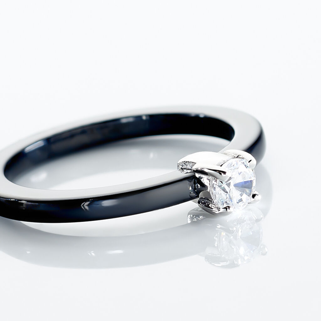 Bague Solitaire Nigelia Argent Blanc Oxyde De Zirconium - Bagues solitaires Femme | Histoire d&rsquo;Or