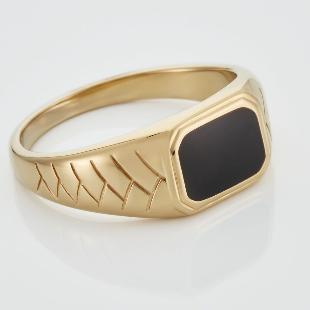 Chevali&egrave;re Plaqu&eacute; Or Jaune Steven Email Noir - Chevali&egrave;res Homme | Histoire d&rsquo;Or