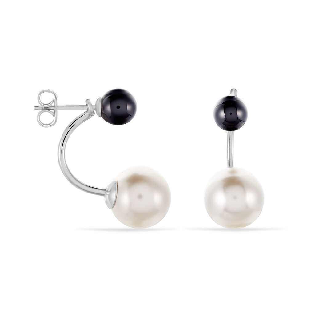 Boucles D'oreilles Pendantes Alyson Argent Blanc Céramique - Boucles d'oreilles fantaisie Femme | Histoire d’Or