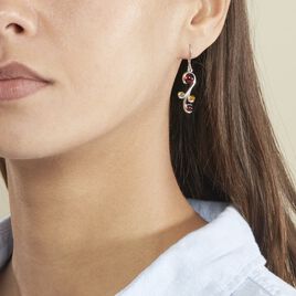Boucles D'oreilles Pendantes Alexa Argent Blanc Ambre - Boucles d'oreilles fantaisie Femme | Histoire d’Or