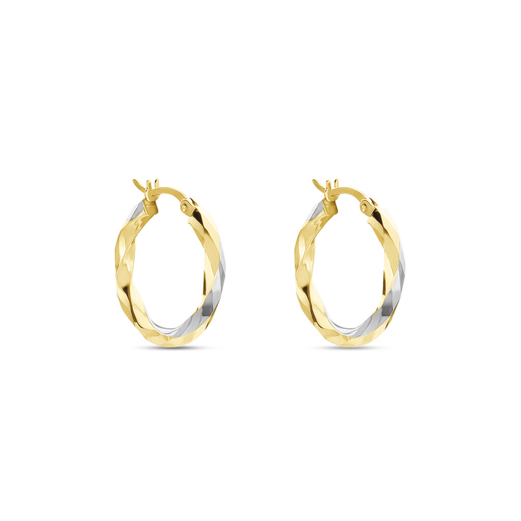 Créoles Ajinie Fil Rond Or Bicolore - Boucles d'oreilles créoles Femme | Histoire d’Or
