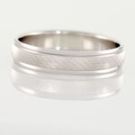 Alliance Marwan Ruban Bomb&eacute; Or Blanc - Alliances Unisex | Histoire d&rsquo;Or