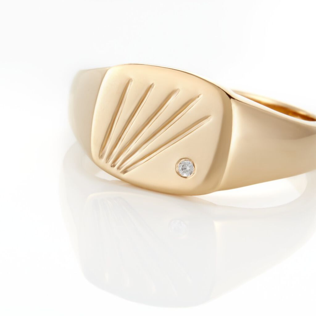 Chevali&egrave;re Plaqu&eacute; Or Khepri Oxyde De Zirconium - Bagues solitaires Homme | Histoire d&rsquo;Or