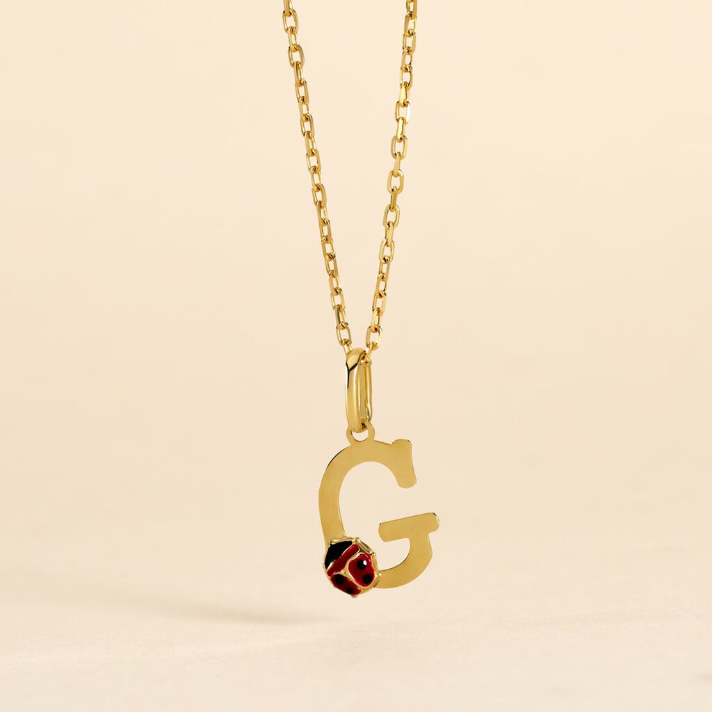 Pendentif Helidie Coccinelle Lettre Or Jaune - Pendentifs Enfant | Histoire d&rsquo;Or