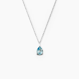 Collier Goutte Or Blanc Topaze - Colliers Femme | Histoire d’Or