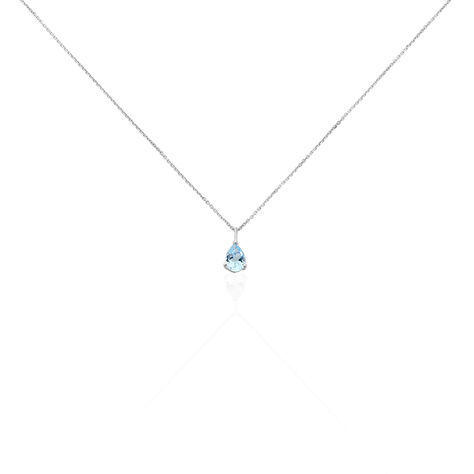Collier Goutte Or Blanc Topaze - Colliers Femme | Histoire d’Or