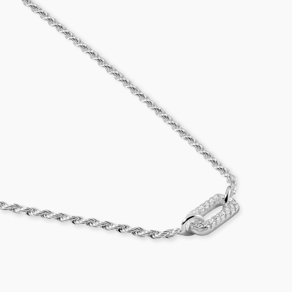 Collier Lucienne Argent Blanc - Colliers Femme | Histoire d&rsquo;Or