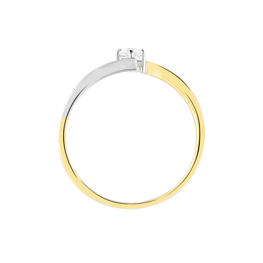 Bague Solitaire Francienne Or Bicolore Diamant - Bagues solitaires Femme | Histoire d’Or