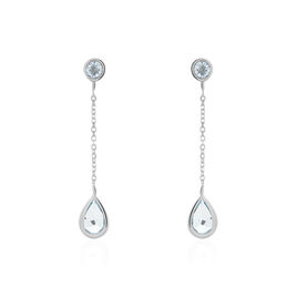 Boucles D'oreilles Pendantes Brenda Or Blanc Topaze - Boucles d'oreilles pendantes Femme | Histoire d’Or