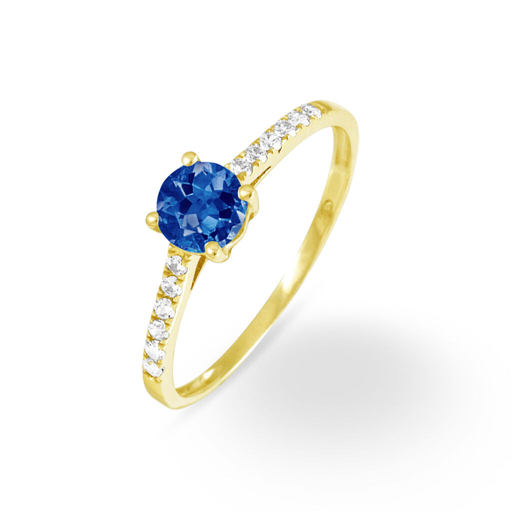 Bague Manon Or Jaune Saphir Et Diamant - Bagues solitaires Femme | Histoire d&rsquo;Or