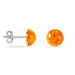 Boucles D'oreilles Puces Argent Blanc Brunhild Ambre - Boucles d'oreilles fantaisie Femme | Histoire d’Or