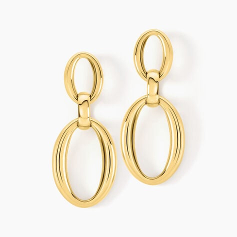 Boucles D'oreilles Pendantes Zeilah Acier Jaune - Boucles d'oreilles fantaisie Femme | Histoire d&rsquo;Or