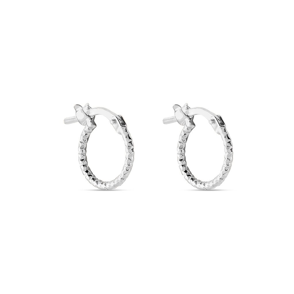 Cr&eacute;oles Valentine Argent Blanc - Boucles d'oreilles cr&eacute;oles Femme | Histoire d&rsquo;Or