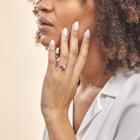 Bague Solitaire Grace Or Blanc Diamant - Bagues solitaires Femme | Histoire d’Or