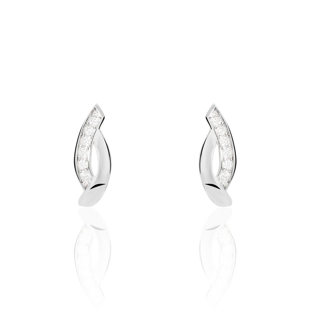 Boucles D'oreilles Pendantes Ange-line Argent Blanc Oxyde De Zirconium - Boucles d'oreilles fantaisie Femme | Histoire d’Or