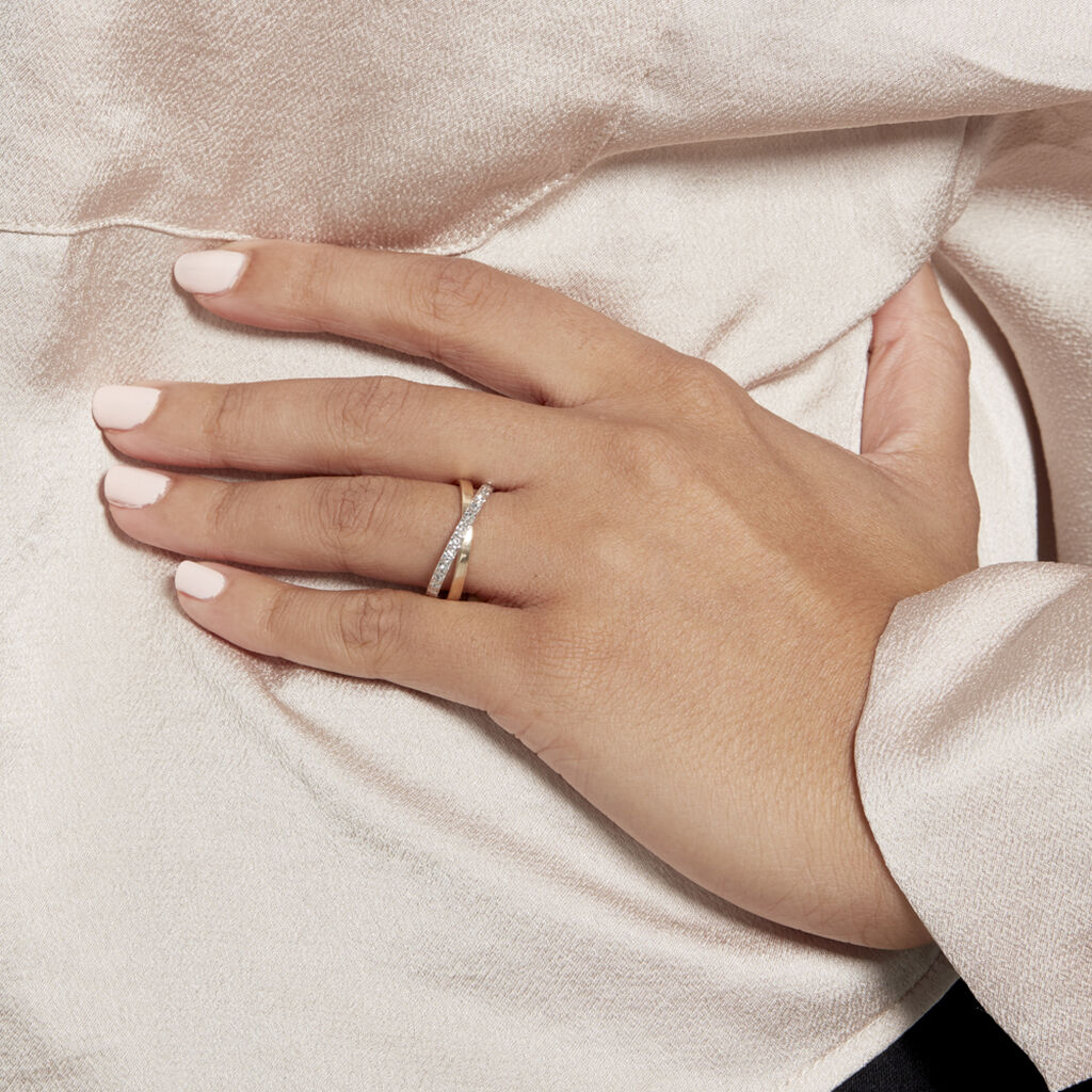 Alliance Hermana Ruban Plat Or Bicolore - Alliances Unisex | Histoire d’Or