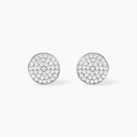 Boucles D'oreilles Puces Darwin Argent Blanc Oxyde - Boucles d'oreilles fantaisie Femme | Histoire d&rsquo;Or