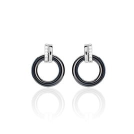 Boucles D'oreilles Pendantes Bertillianne Argent  Céramique Et Oxyde - Boucles d'oreilles fantaisie Femme | Histoire d’Or