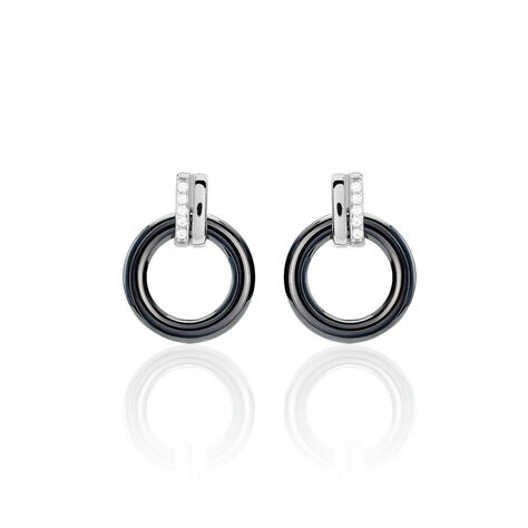 Boucles D'oreilles Pendantes Bertillianne Argent  Céramique Et Oxyde - Boucles d'oreilles fantaisie Femme | Histoire d’Or