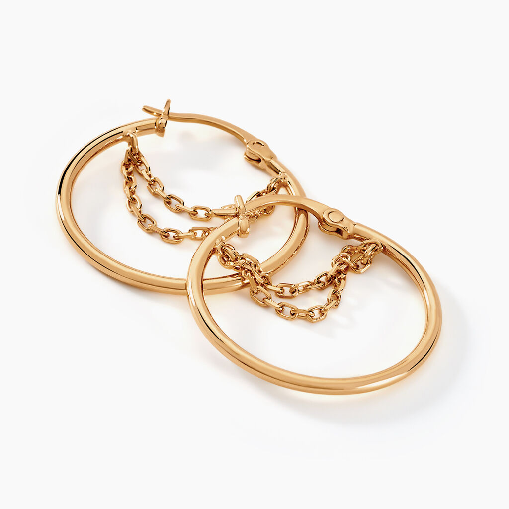 Créoles Omnia Plaqué Or Doré - Boucles d'oreilles créoles Femme | Histoire d’Or
