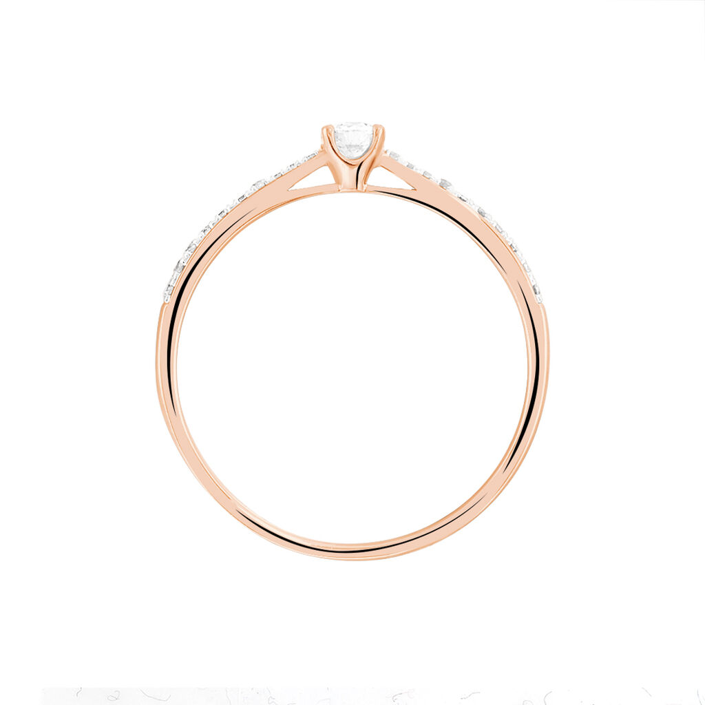 Bague Solitaire Hemera Or Rose Diamant - Bagues solitaires Femme | Histoire d&rsquo;Or