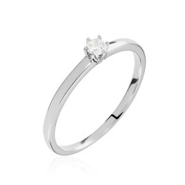 Solitaire  Natalia Platine Blanc Diamant - Bagues solitaires Femme | Histoire d’Or