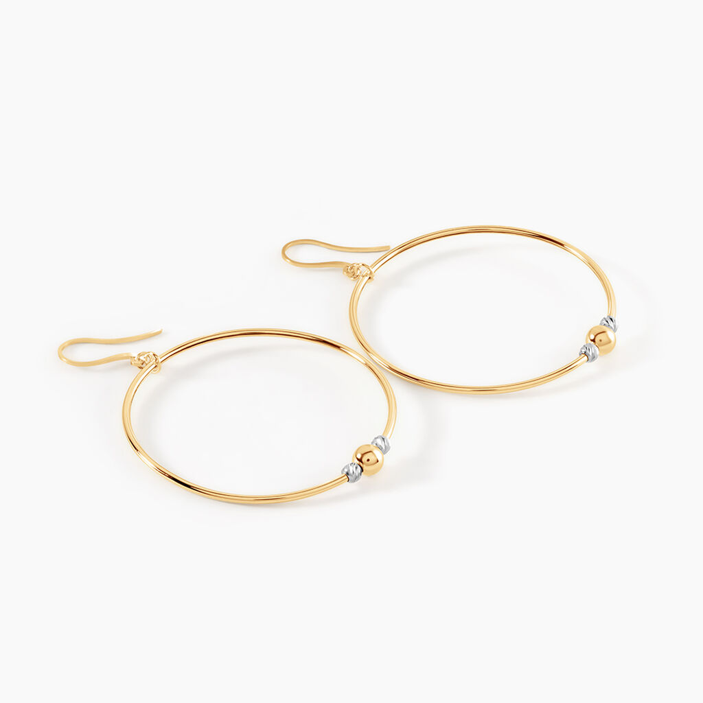 Cr&eacute;oles Rosa Billes Diamantees Or Jaune - Boucles d'oreilles cr&eacute;oles Femme | Histoire d&rsquo;Or
