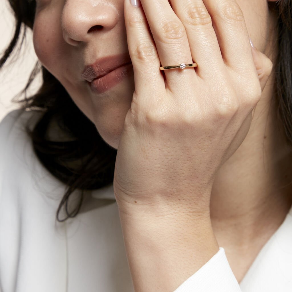 Bague Soltaire Iris Or Jaune Diamant - Bagues solitaires Femme | Histoire d’Or