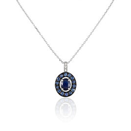 Collier Leona Or Blanc Saphir Diamant - Colliers Femme | Histoire d’Or