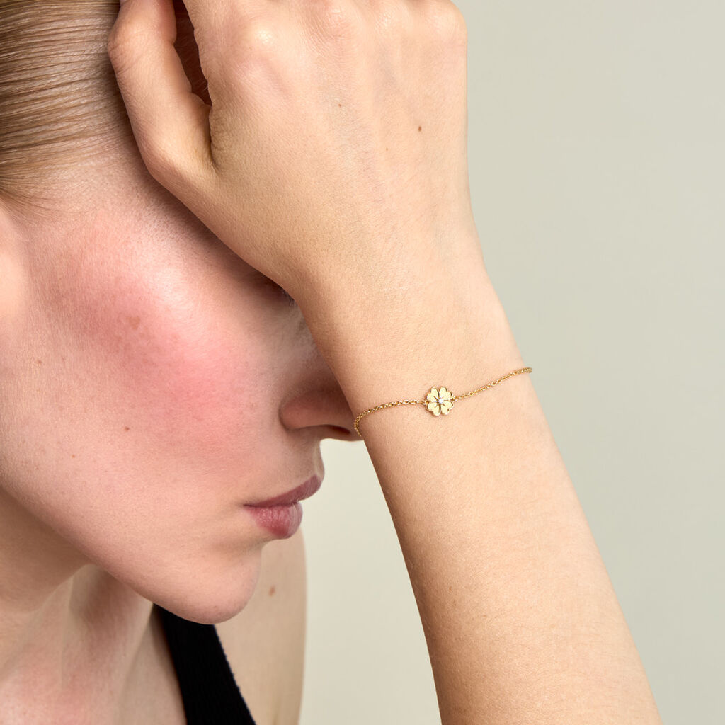 Bracelet Nacrea Argent Dor&eacute; A L'Or 750/1000 Oxyde De Zirconium - Bracelets Femme | Histoire d&rsquo;Or