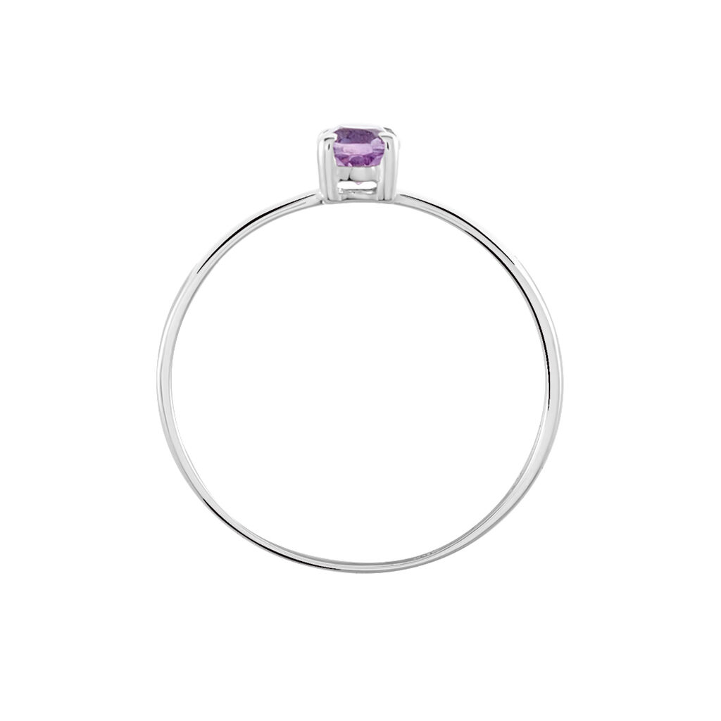 Bague Lily Or Blanc Amethyste - Bagues solitaires Femme | Histoire d&rsquo;Or