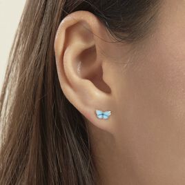 Boucles D'oreilles Puces Sulivia Papillon Or Jaune - Clous d'oreilles Enfant | Histoire d’Or