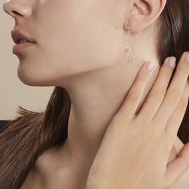 Boucles D'oreilles Pendantes Emerika Or Blanc Oxyde De Zirconium - Boucles d'oreilles pendantes Femme | Histoire d’Or