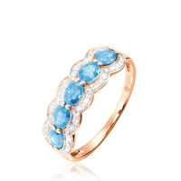 Bague Margaux Or Rose Topaze Et Diamant