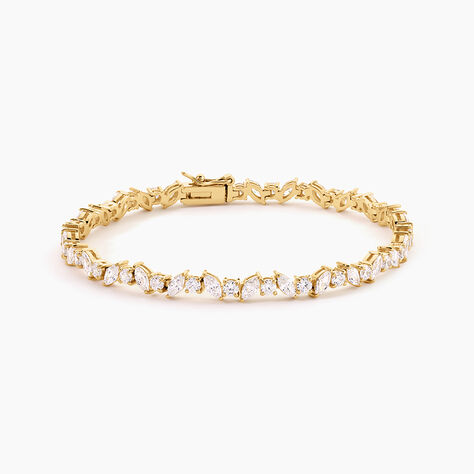 Bracelet Gennadius Argent Dor&eacute; A L'Or 750/1000 Oxyde De Zirconium - Bracelets Pierre Femme | Histoire d&rsquo;Or