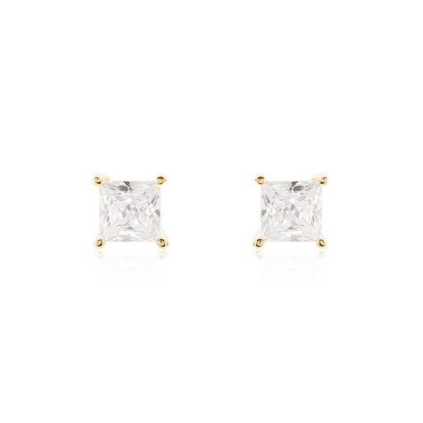 Boucle D'oreille Puce Unitaire Sofiane Plaqué Or Jaune Oxyde Zirconium - Boucles d'oreilles fantaisie Homme | Histoire d’Or