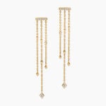 Boucles D'Oreilles Pendantes Eclat D'Etoile Argent Dor&eacute; A L'Or 750/1000 Oxyde De Zirconium - Boucles d'oreilles pendantes Femme | Histoire d&rsquo;Or