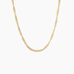 Collier Imanie Maille Singapour Argent Dor&eacute; A L'Or 750/1000 - Bijoux sans pierre Femme | Histoire d&rsquo;Or