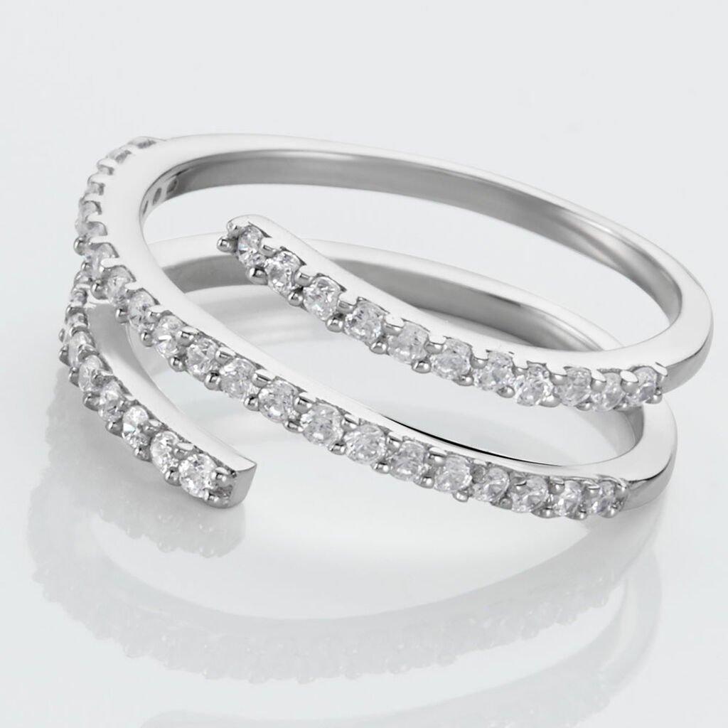 Bague Argent Blanc Bennett Oxydes De Zirconium - Bagues avec pierre Femme | Histoire d’Or