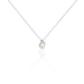 Collier Mesmin Argent Blanc Perle De Culture Et Oxyde De Zirconium - Colliers fantaisie Femme | Histoire d’Or