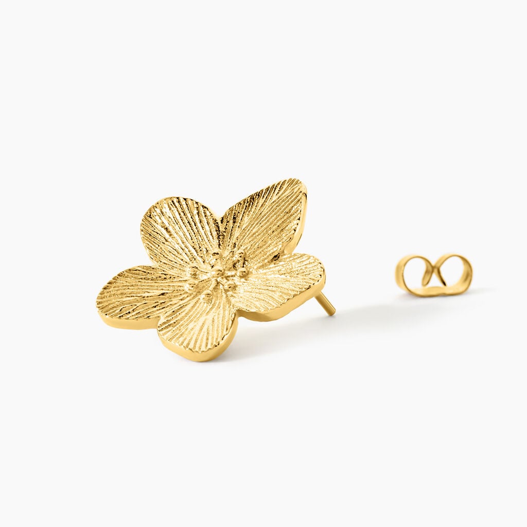 Boucles D'Oreilles Puces Barbade Acier Jaune - Boucles d'oreilles fantaisie Femme | Histoire d&rsquo;Or