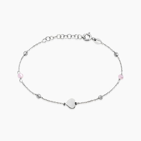 Bracelet Onelia Argent Blanc Cristal - Bracelets Coeur Femme | Histoire d’Or