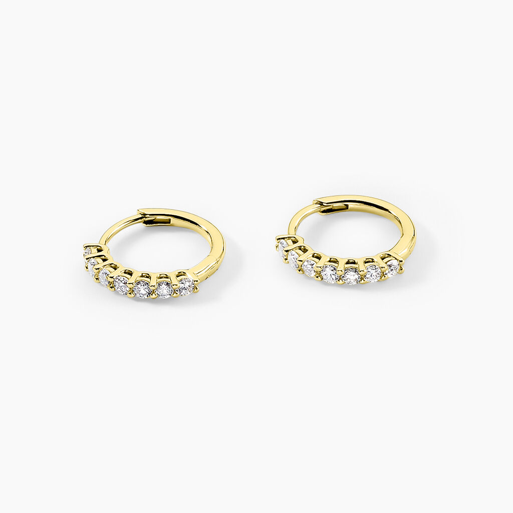 Créoles Kean Or Jaune Diamant Synthétique - Boucles d'oreilles créoles Femme | Histoire d’Or