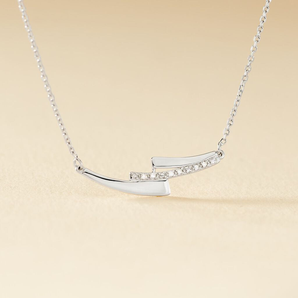 Collier Ainhoa Or Blanc Diamant - Colliers Femme | Histoire d’Or