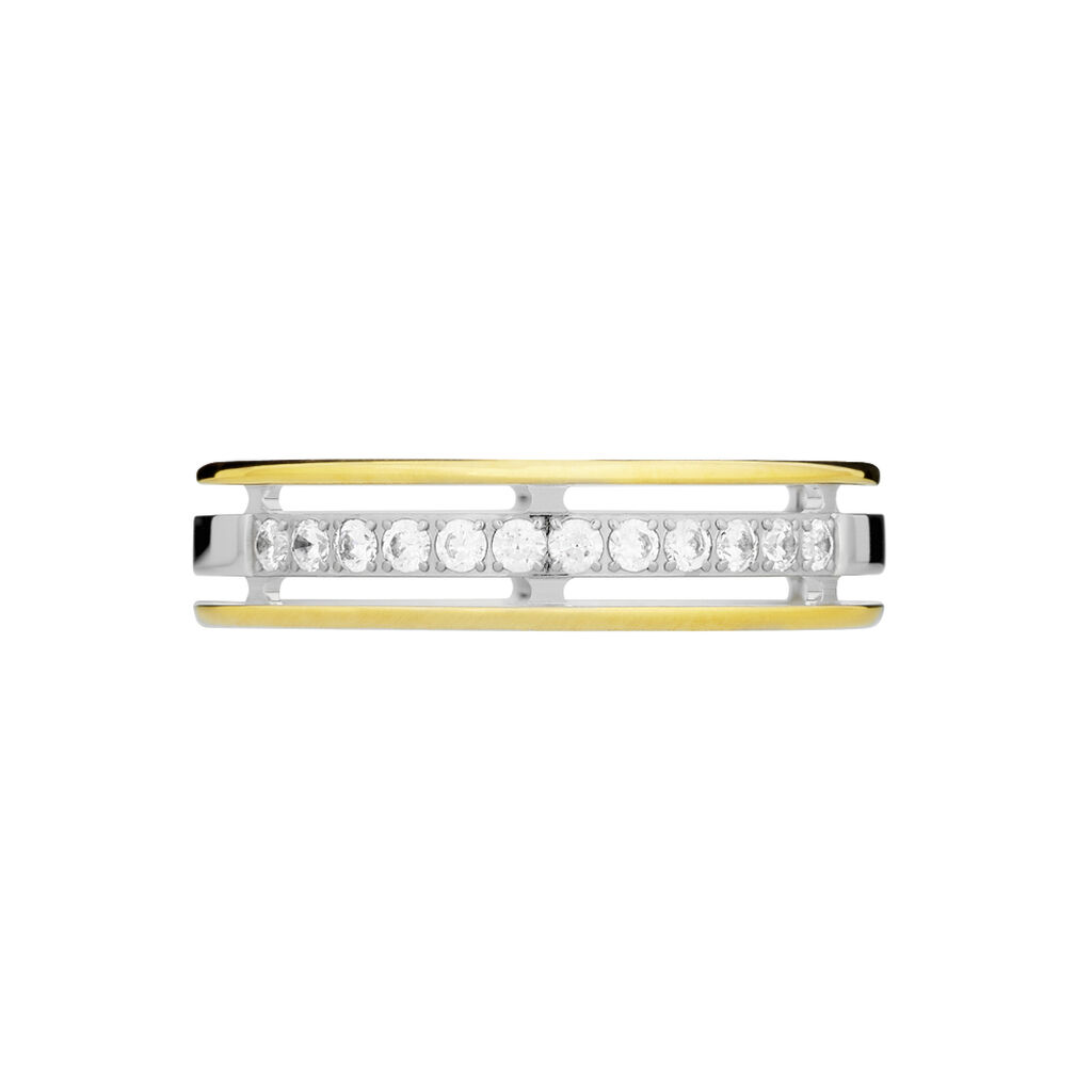 Alliance Serti Grains Ajoures Or Bicolore Diamant - Alliances Femme | Histoire d’Or