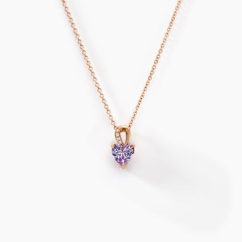 Collier Atieno Argent Rose Oxyde De Zirconium - Colliers Coeur Femme | Histoire d’Or