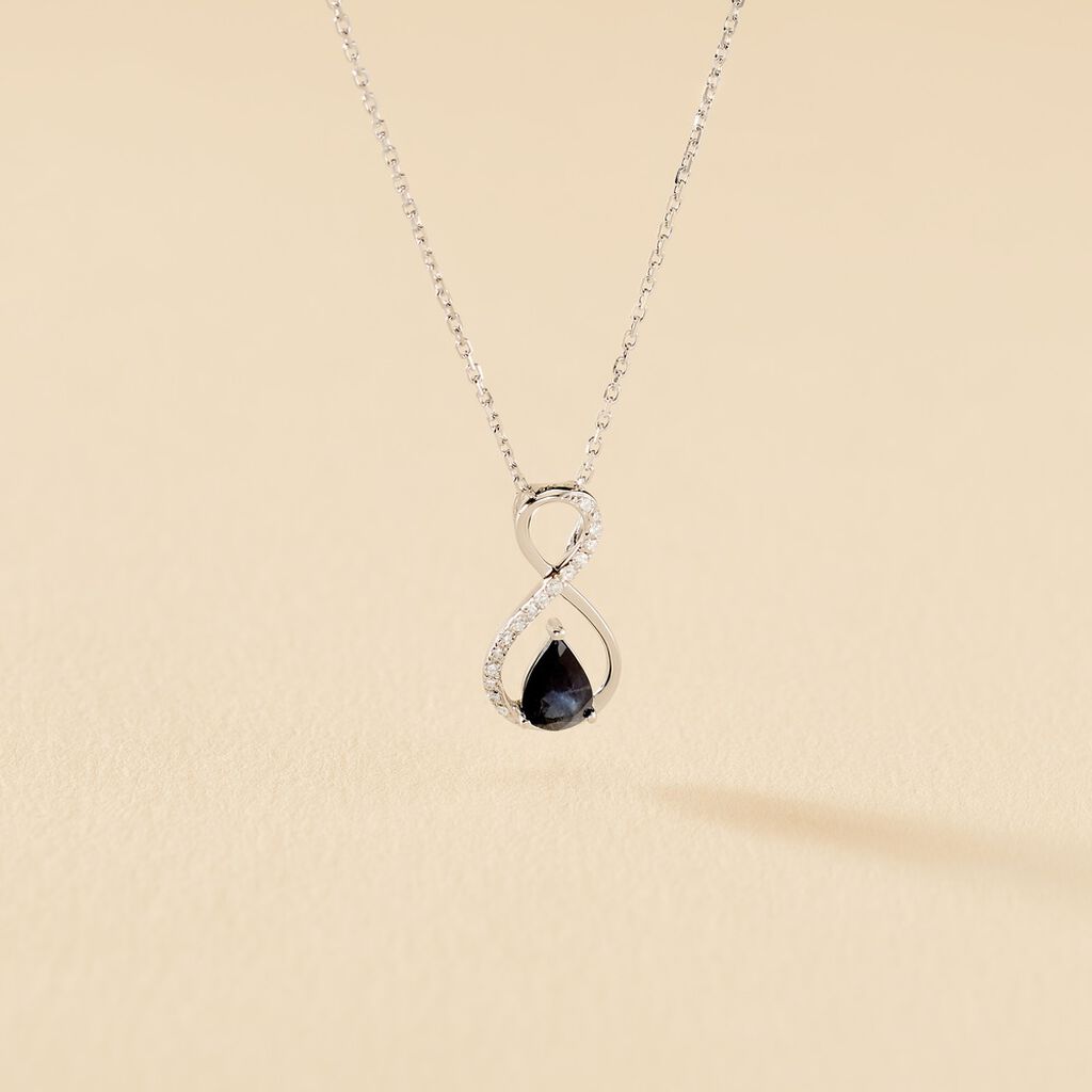 Collier Odessa Or Blanc Saphir Diamant - Colliers Femme | Histoire d’Or