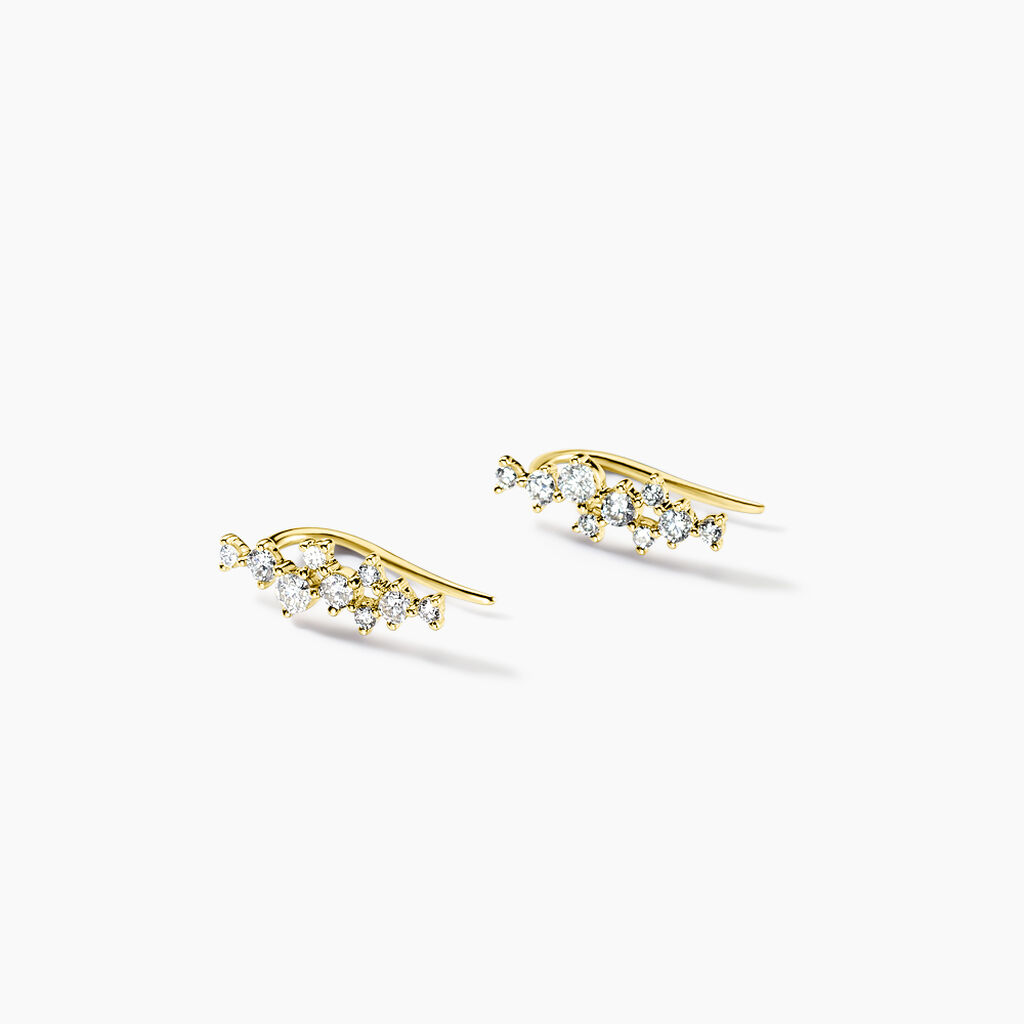 Boucles D'oreilles Puces Orlando Or Jaune Diamant Synthétique - Clous d'oreilles Femme | Histoire d’Or