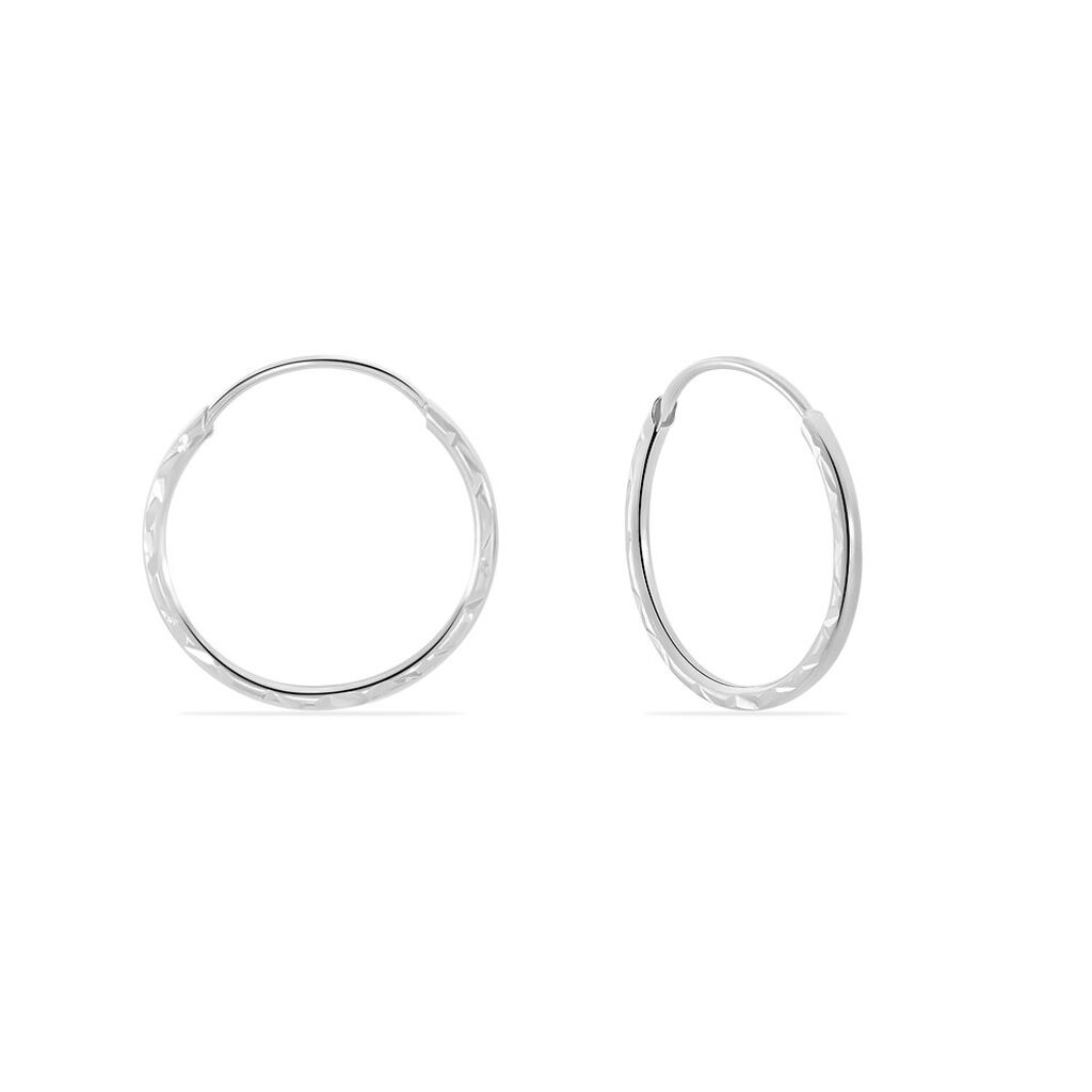 Créoles Valerina Or Blanc - Boucles d'oreilles créoles Femme | Histoire d’Or